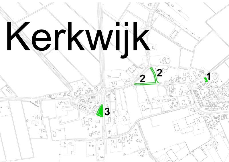 Hondenuitlaatplaatsen in Kerkwijk, zie ook in tekst