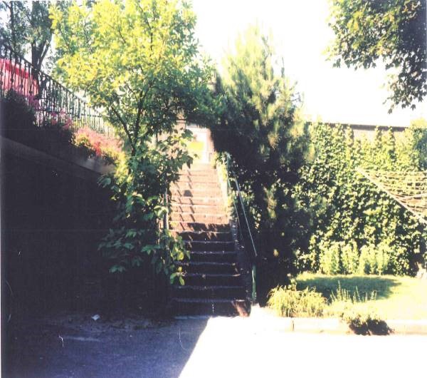 Foto van trapje en keermuur bij de Waalbandijk 3 in Gameren