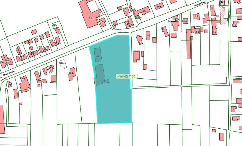 Kadastrale kaart van 2015 van perceel Molenstraat 69 in Nederhemert
