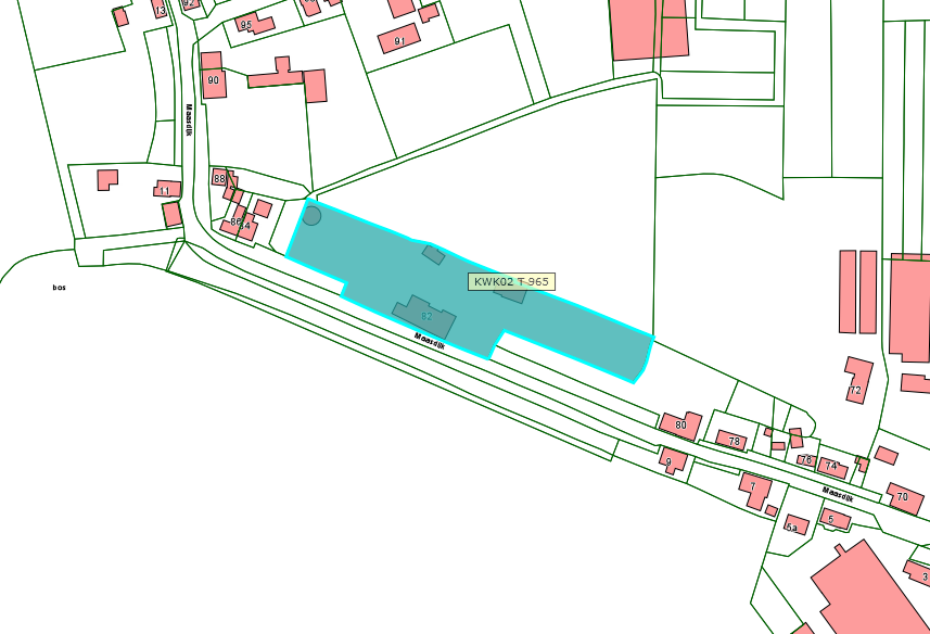 Kadastrale kaart van 2015 van perceel Maasdijk 82 in Nederhemert