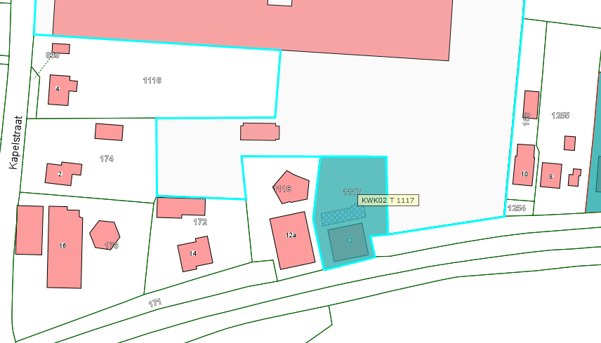 Kadastrale kaart van 2015 van perceel Maasdijk 12 in Nederhemert