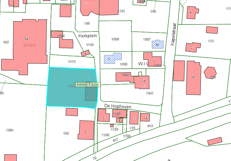 Kadastrale kaart van 2015 van perceel Maasdijk Kerkplein 6 in Nederhemert