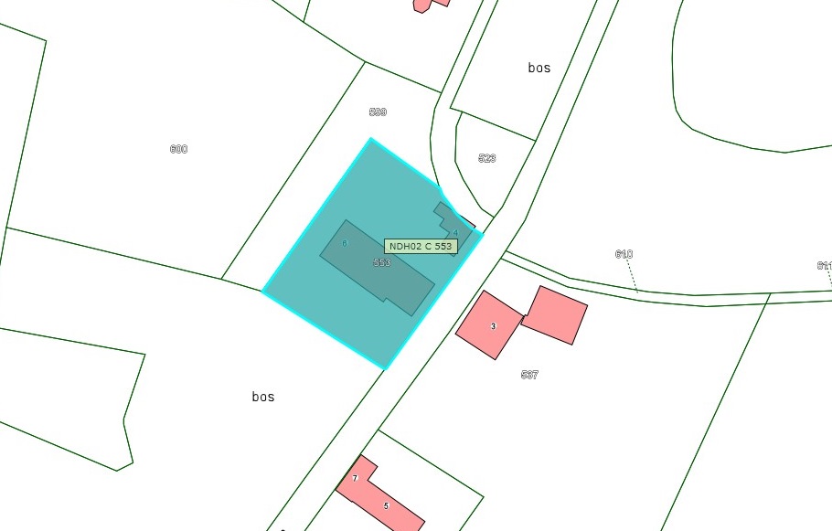 Kadastrale kaart van 2015 van perceel Kasteellaan 6 in Nederhemert