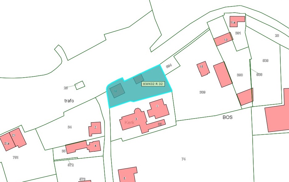 Kadastrale kaart van 2015 van perceel Waalbandijk 19 in Nieuwaal