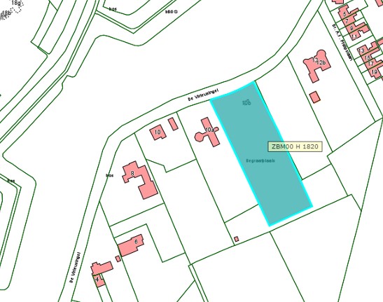 Kadastrale kaart van 2015 van ingetekende perceel aan  De Virieusingel 10b in Zaltbommel