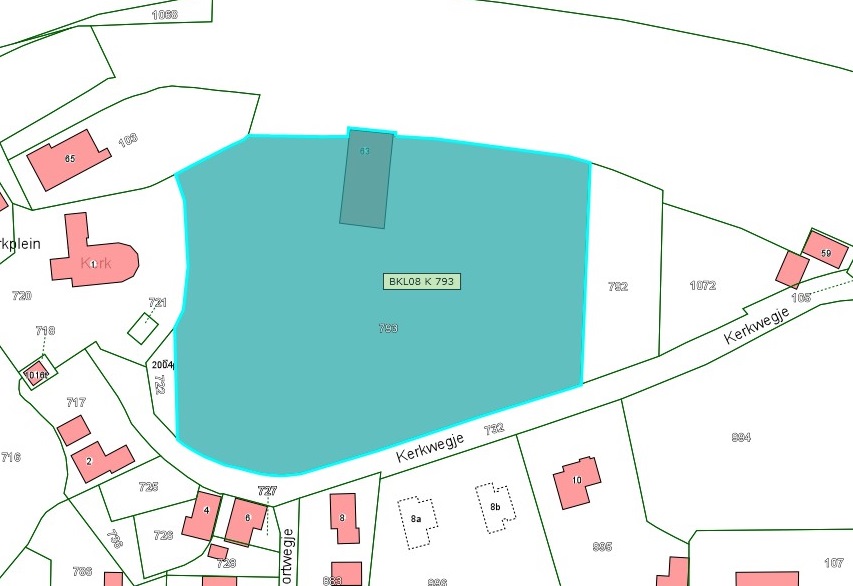 Kadastrale kaart van 2015 van ingetekende perceel aan Waaldijk 63 in Zuilichem